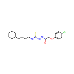 O=C(COc1ccc(Cl)cc1)NNC(=S)NCCCCC1CCCCC1 ZINC000096285238