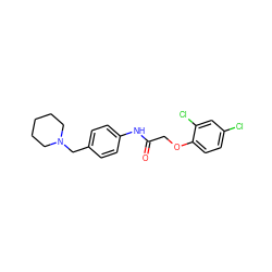 O=C(COc1ccc(Cl)cc1Cl)Nc1ccc(CN2CCCCC2)cc1 ZINC000004991007