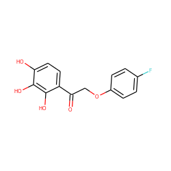 O=C(COc1ccc(F)cc1)c1ccc(O)c(O)c1O ZINC000002390754