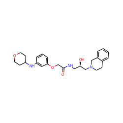 O=C(COc1cccc(NC2CCOCC2)c1)NC[C@@H](O)CN1CCc2ccccc2C1 ZINC001772640305