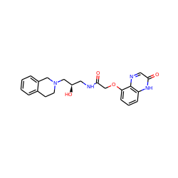 O=C(COc1cccc2[nH]c(=O)cnc12)NC[C@@H](O)CN1CCc2ccccc2C1 ZINC000218917970