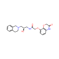 O=C(COc1cccc2c1OCC(=O)N2)NC[C@@H](O)CN1CCc2ccccc2C1 ZINC000218917229