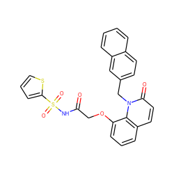 O=C(COc1cccc2ccc(=O)n(Cc3ccc4ccccc4c3)c12)NS(=O)(=O)c1cccs1 ZINC000045245062