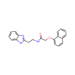 O=C(COc1cccc2ccccc12)NCCc1nc2ccccc2[nH]1 ZINC000012628932