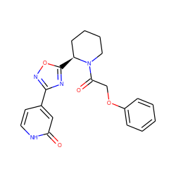 O=C(COc1ccccc1)N1CCCC[C@@H]1c1nc(-c2cc[nH]c(=O)c2)no1 ZINC000143843473