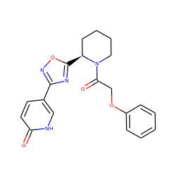 O=C(COc1ccccc1)N1CCCC[C@@H]1c1nc(-c2ccc(=O)[nH]c2)no1 ZINC000143978935