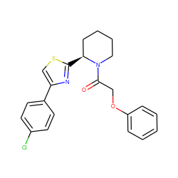 O=C(COc1ccccc1)N1CCCC[C@@H]1c1nc(-c2ccc(Cl)cc2)cs1 ZINC000118601652