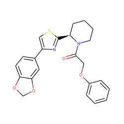 O=C(COc1ccccc1)N1CCCC[C@@H]1c1nc(-c2ccc3c(c2)OCO3)cs1 ZINC000118595478