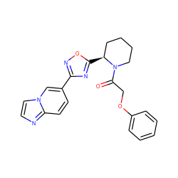 O=C(COc1ccccc1)N1CCCC[C@@H]1c1nc(-c2ccc3nccn3c2)no1 ZINC000144376232