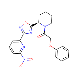 O=C(COc1ccccc1)N1CCCC[C@@H]1c1nc(-c2cccc([N+](=O)[O-])n2)no1 ZINC000299857635