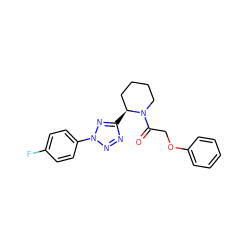 O=C(COc1ccccc1)N1CCCC[C@@H]1c1nnn(-c2ccc(F)cc2)n1 ZINC000299857648