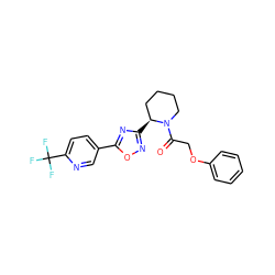 O=C(COc1ccccc1)N1CCCC[C@@H]1c1noc(-c2ccc(C(F)(F)F)nc2)n1 ZINC000145278053