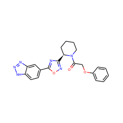 O=C(COc1ccccc1)N1CCCC[C@@H]1c1noc(-c2ccc3[nH]nnc3c2)n1 ZINC000145170449