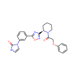 O=C(COc1ccccc1)N1CCCC[C@@H]1c1noc(-c2cccc(-n3cc[nH]c3=O)c2)n1 ZINC000143905421