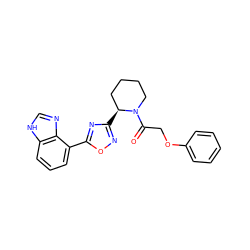 O=C(COc1ccccc1)N1CCCC[C@@H]1c1noc(-c2cccc3[nH]cnc23)n1 ZINC000143676715