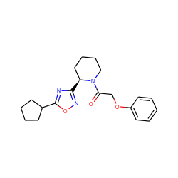 O=C(COc1ccccc1)N1CCCC[C@@H]1c1noc(C2CCCC2)n1 ZINC000299856632