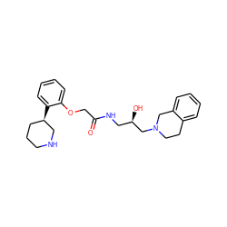 O=C(COc1ccccc1[C@@H]1CCCNC1)NC[C@@H](O)CN1CCc2ccccc2C1 ZINC000218915192