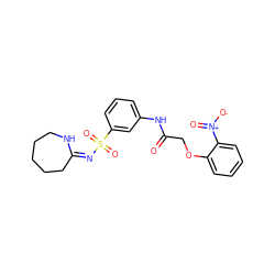 O=C(COc1ccccc1[N+](=O)[O-])Nc1cccc(S(=O)(=O)/N=C2/CCCCCN2)c1 ZINC000011036664