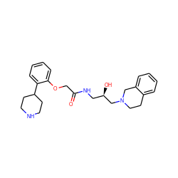 O=C(COc1ccccc1C1CCNCC1)NC[C@@H](O)CN1CCc2ccccc2C1 ZINC000218912927