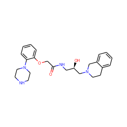 O=C(COc1ccccc1N1CCNCC1)NC[C@@H](O)CN1CCc2ccccc2C1 ZINC000218912185