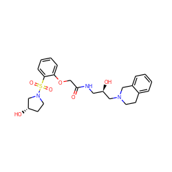 O=C(COc1ccccc1S(=O)(=O)N1CC[C@H](O)C1)NC[C@@H](O)CN1CCc2ccccc2C1 ZINC000218914226