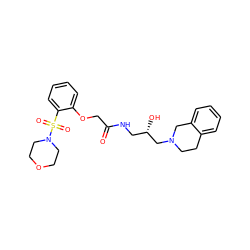 O=C(COc1ccccc1S(=O)(=O)N1CCOCC1)NC[C@H](O)CN1CCc2ccccc2C1 ZINC001772609914