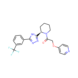 O=C(COc1ccncc1)N1CCCC[C@@H]1c1nnc(-c2cccc(C(F)(F)F)c2)[nH]1 ZINC000299858115