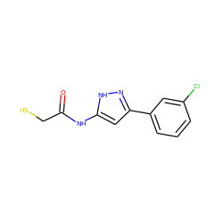 O=C(CS)Nc1cc(-c2cccc(Cl)c2)n[nH]1 ZINC000040423694