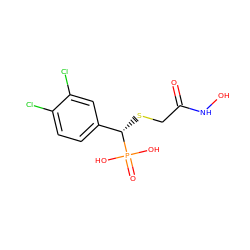 O=C(CS[C@@H](c1ccc(Cl)c(Cl)c1)P(=O)(O)O)NO ZINC000096284894