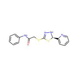 O=C(CSC1=NN[C@@H](c2ccccn2)S1)Nc1ccccc1 ZINC000000127365