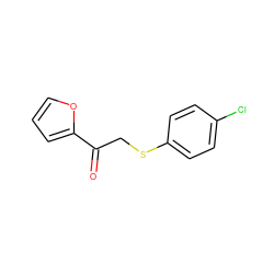 O=C(CSc1ccc(Cl)cc1)c1ccco1 ZINC000003232090