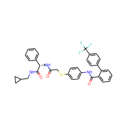 O=C(CSc1ccc(NC(=O)c2ccccc2-c2ccc(C(F)(F)F)cc2)cc1)N[C@H](C(=O)NCC1CC1)c1ccccc1 ZINC000036184488