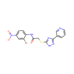 O=C(CSc1nc(-c2cccnc2)n[nH]1)Nc1ccc([N+](=O)[O-])cc1Br ZINC000015913533