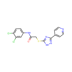 O=C(CSc1nc(-c2ccncc2)n[nH]1)Nc1ccc(Cl)c(Cl)c1 ZINC000015913415