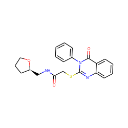 O=C(CSc1nc2ccccc2c(=O)n1-c1ccccc1)NC[C@H]1CCCO1 ZINC000000802397