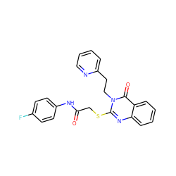 O=C(CSc1nc2ccccc2c(=O)n1CCc1ccccn1)Nc1ccc(F)cc1 ZINC000653890297