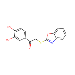 O=C(CSc1nc2ccccc2o1)c1ccc(O)c(O)c1 ZINC000005628740