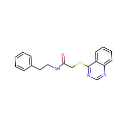 O=C(CSc1ncnc2ccccc12)NCCc1ccccc1 ZINC000003477322