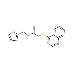 O=C(CSc1ncnc2ccccc12)NCc1ccco1 ZINC000003280617