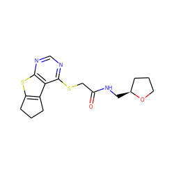 O=C(CSc1ncnc2sc3c(c12)CCC3)NC[C@H]1CCCO1 ZINC000000618999