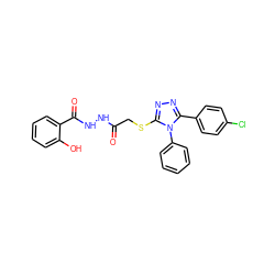 O=C(CSc1nnc(-c2ccc(Cl)cc2)n1-c1ccccc1)NNC(=O)c1ccccc1O ZINC000000888234