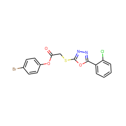 O=C(CSc1nnc(-c2ccccc2Cl)o1)Oc1ccc(Br)cc1 ZINC000008828621