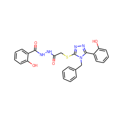 O=C(CSc1nnc(-c2ccccc2O)n1Cc1ccccc1)NNC(=O)c1ccccc1O ZINC000013124016