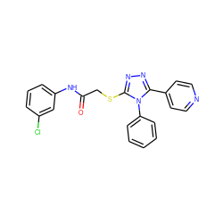 O=C(CSc1nnc(-c2ccncc2)n1-c1ccccc1)Nc1cccc(Cl)c1 ZINC000000860566