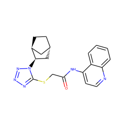 O=C(CSc1nnnn1[C@@H]1C[C@H]2CC[C@H]1C2)Nc1ccnc2ccccc12 ZINC000101548273