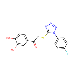 O=C(CSc1nnnn1-c1ccc(F)cc1)c1ccc(O)c(O)c1 ZINC000000107786