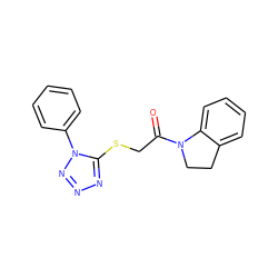 O=C(CSc1nnnn1-c1ccccc1)N1CCc2ccccc21 ZINC000000468637