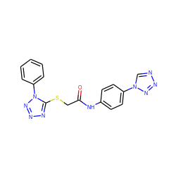 O=C(CSc1nnnn1-c1ccccc1)Nc1ccc(-n2cnnn2)cc1 ZINC000000680891