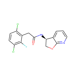 O=C(Cc1c(Cl)ccc(Cl)c1F)N[C@@H]1COc2ncccc21 ZINC000146623652