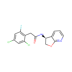 O=C(Cc1c(F)cc(Cl)cc1Cl)N[C@@H]1COc2ncccc21 ZINC000146656934